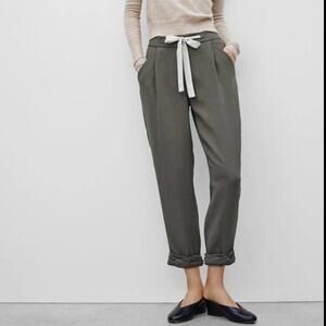 Aritzia Wilfred Allant olive green dress pants Ribbon waist tie 4